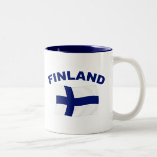 Flagge von Finnland Zweifarbige Tasse