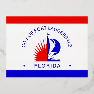 Flagge von Fort Lauderdale, Florida Folien Feiertagspostkarte