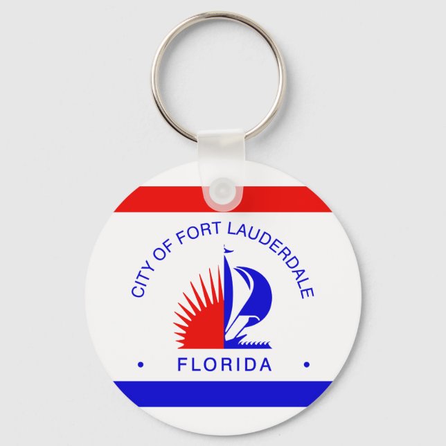 Flagge von Fort Lauderdale, Florida Schlüsselanhänger (Vorderseite)