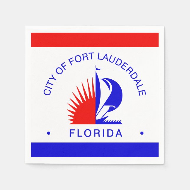 Flagge von Fort Lauderdale, Florida Serviette (Vorderseite)