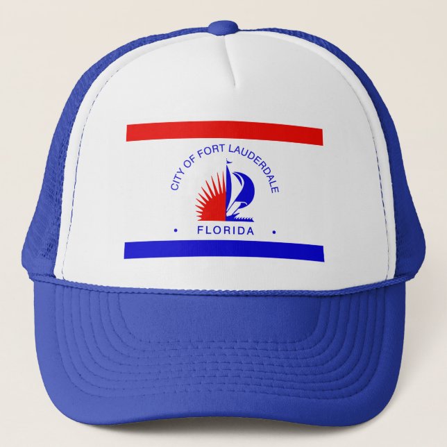 Flagge von Fort Lauderdale, Florida Truckerkappe (Vorderseite)