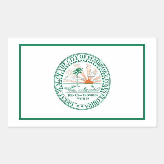Flagge von Fort Pembroke Pines, Florida Rechteckiger Aufkleber (Vorderseite)