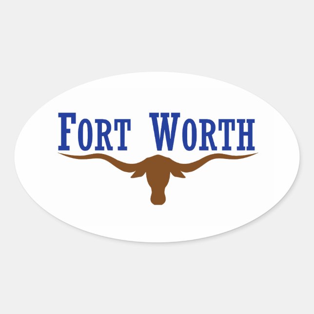 Flagge von Fort Worth Texas Ovaler Aufkleber (Vorderseite)