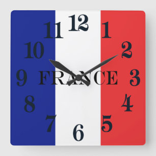 Flagge von Frankreich-Franzosen Tricolore Quadratische Wanduhr