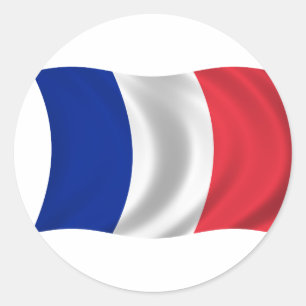Flagge von Frankreich Runder Aufkleber