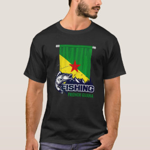 Flagge von Französisch-Guayana Fischen in Französ T-Shirt