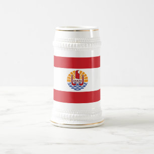 Flagge von Französisch-Polynesien Bierglas