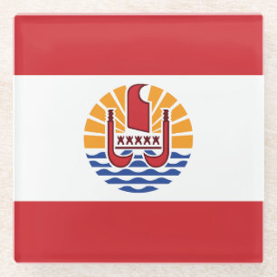 Flagge von Französisch-Polynesien Glasuntersetzer
