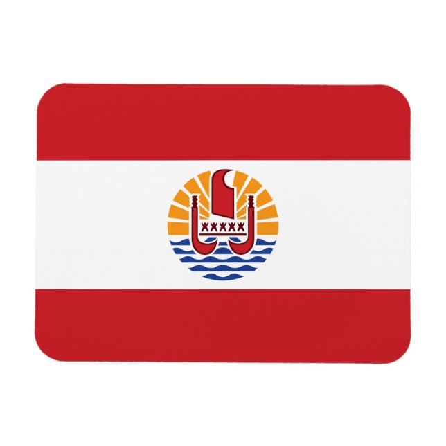 Flagge von Französisch-Polynesien Magnet (Horizontal)