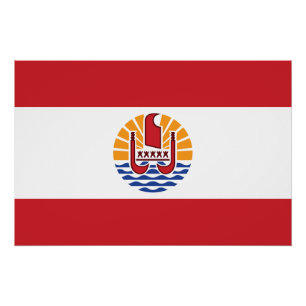 Flagge von Französisch-Polynesien Poster