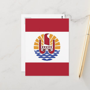 Flagge von Französisch-Polynesien Postkarte