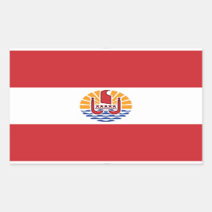 Flagge von Französisch-Polynesien Rechteckiger Aufkleber