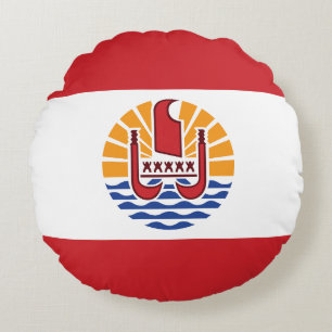 Flagge von Französisch-Polynesien Rundes Kissen