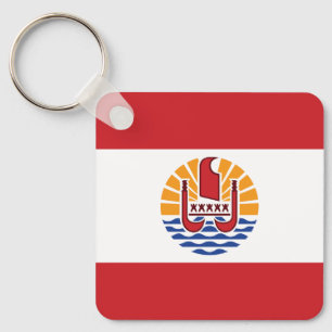Flagge von Französisch-Polynesien Schlüsselanhänger