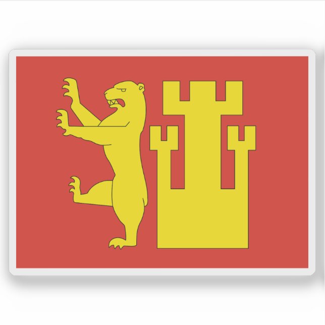 Flagge von Fredrikstad Aufkleber (Vorderseite)