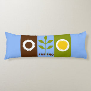 Flagge von Fresno, California Body Pillow Seitenschläferkissen