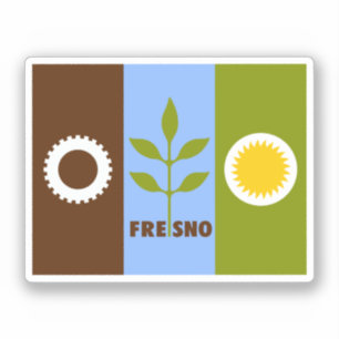 Flagge von Fresno, Kalifornien Aufkleber