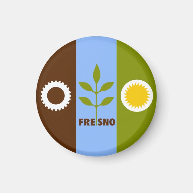 Flagge von Fresno, Kalifornien Magnet (Vorne)