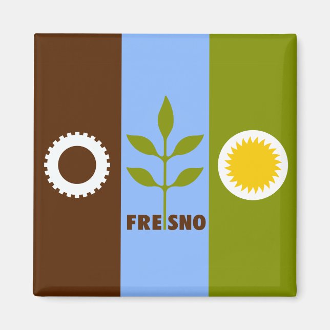 Flagge von Fresno (Kalifornien) Magnet (Vorne)
