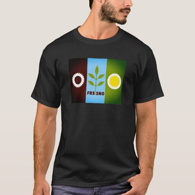 Flagge von Fresno, Kalifornien T-Shirt (Vorderseite)