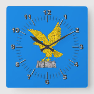 Flagge von Friaul-Julisch Venetien (Italien) Quadratische Wanduhr