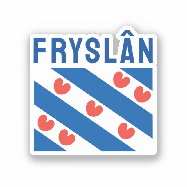 Flagge von Friesland Aufkleber (Vorderseite)