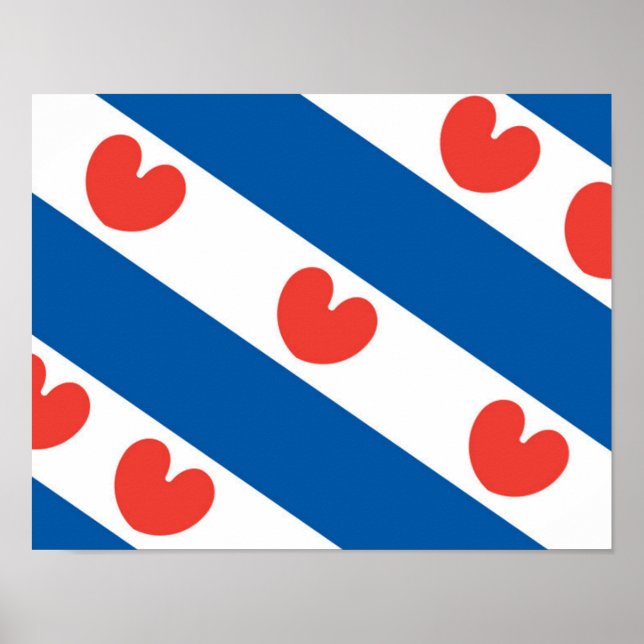 Flagge von Friesland Poster (Vorne)