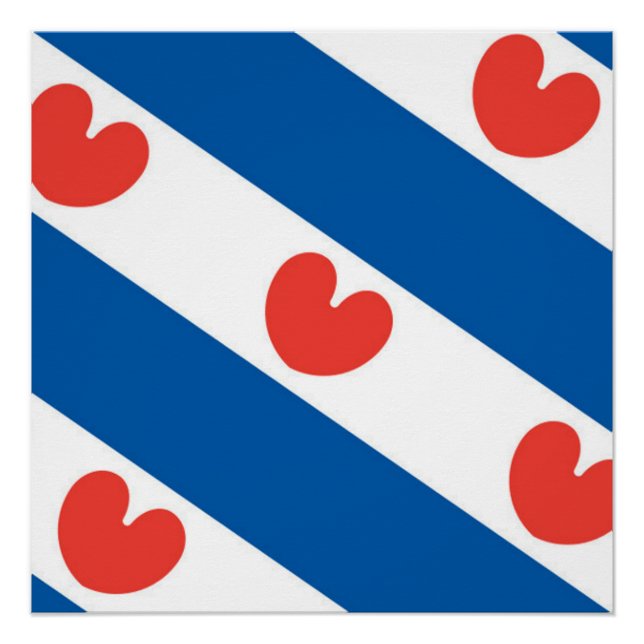 Flagge von Friesland Poster (Vorderseite)