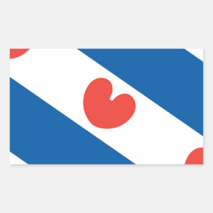 Flagge von Friesland Rechteckiger Aufkleber