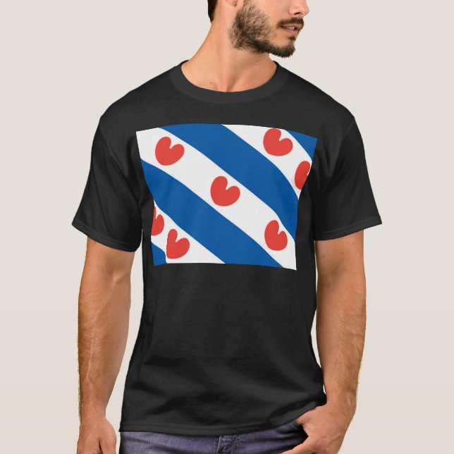 Flagge von Friesland T-Shirt (Vorderseite)