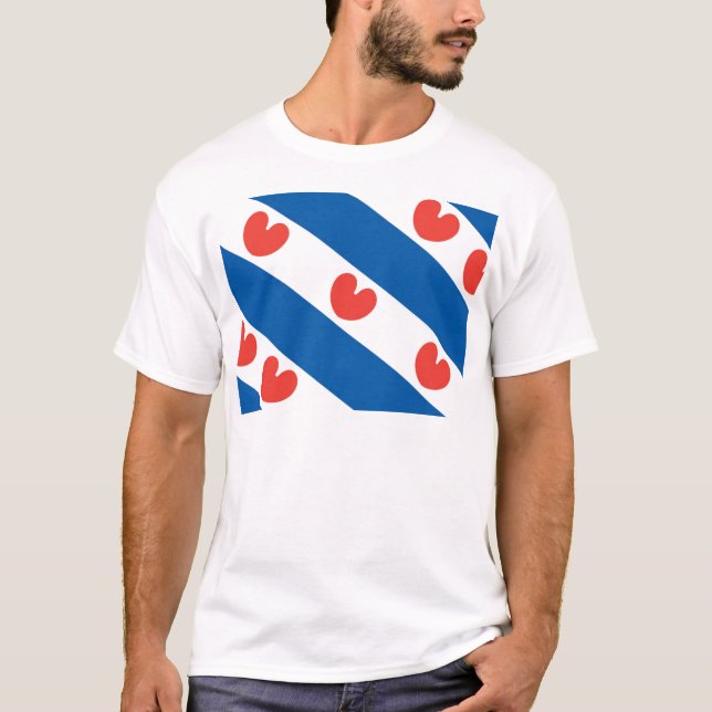 Flagge von Friesland T-Shirt (Vorderseite)