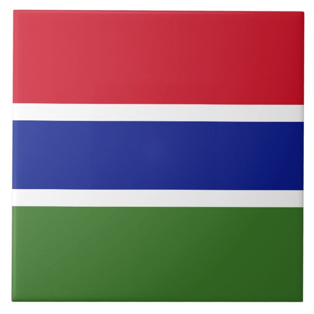 Flagge von Gambia Fliese (Vorderseite)