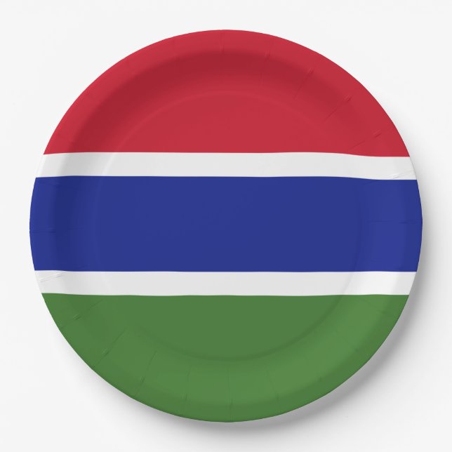 Flagge von Gambia Pappteller (Vorderseite)