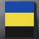 Flagge von Gelderland Fotoplatte<br><div class="desc">Flagge von Gelderland,  eine Provinz in den Niederlanden. Die Fahne ist eine horizontale Trifarbe von blau,  gelb und schwarz. Seine Farben stammen aus dem Wappen von Gelderland,  das wiederum auf dem Wappen des Hertogdom Gelre basierte.</div>