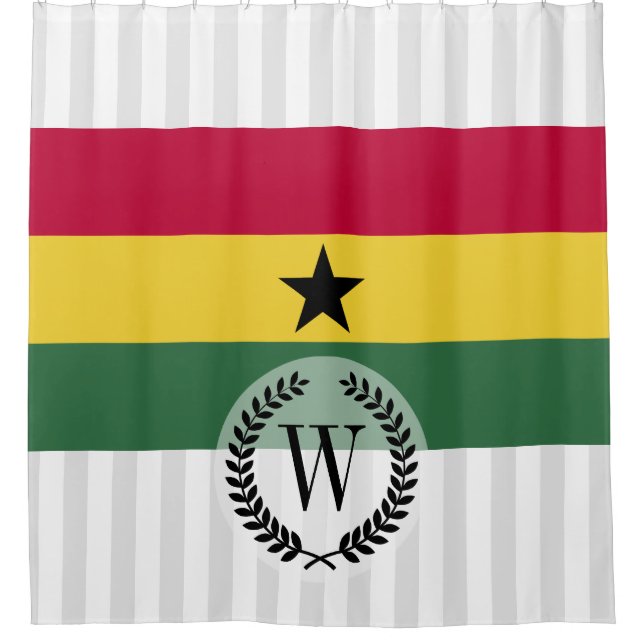 Flagge von Ghana Duschvorhang (Vorderseite)