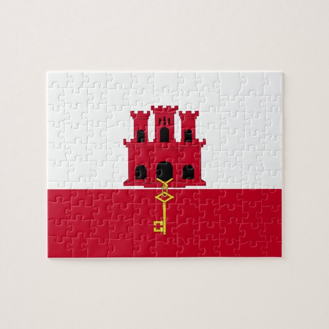 Flagge von Gibraltar (Horizontal)