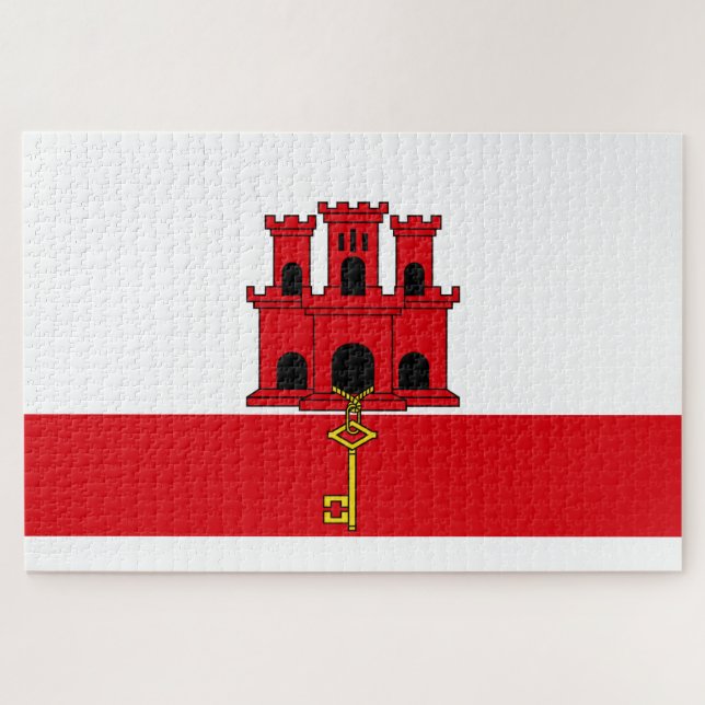 Flagge von Gibraltar (Horizontal)