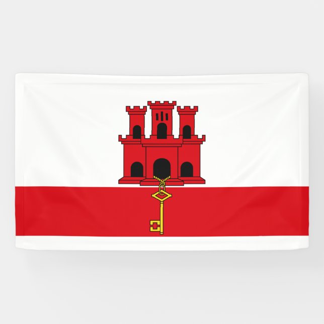 Flagge von Gibraltar Banner (Horizontal)