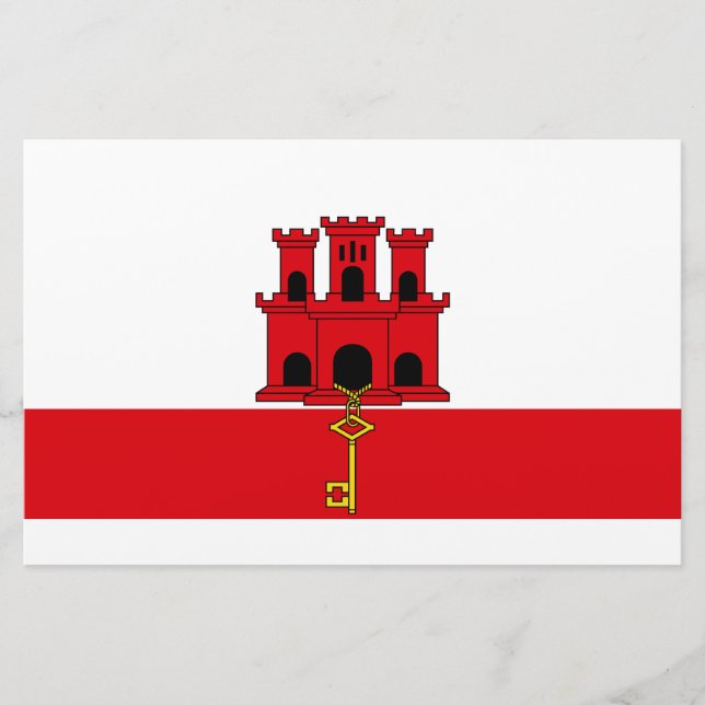 Flagge von Gibraltar Briefpapier (Vorderseite)