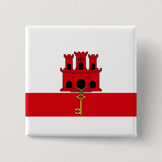 Flagge von Gibraltar Button (Vorderseite)