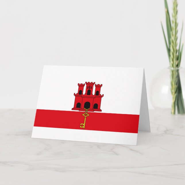 Flagge von Gibraltar Karte (Vorderseite)