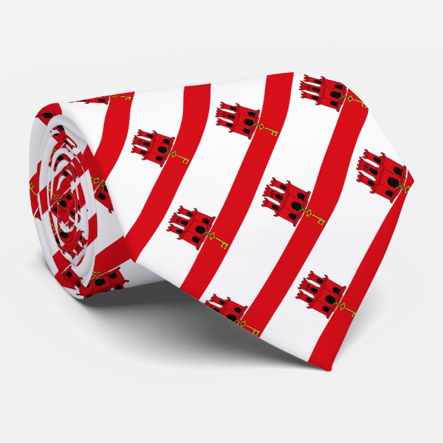 Flagge von Gibraltar Krawatte (Gerollt)