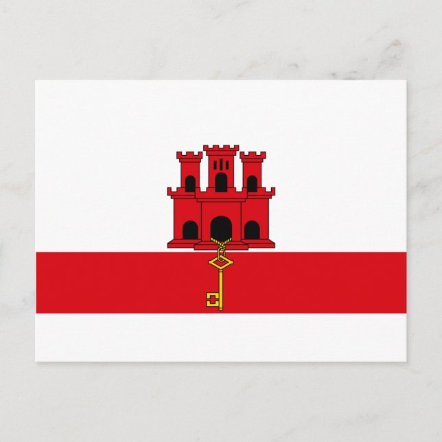 Flagge von Gibraltar Postkarte (Vorderseite)