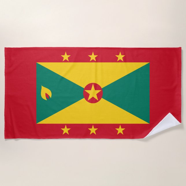 Flagge von Grenada Strandtuch (Vorderseite)