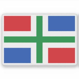 Flagge von Groningen (Provinz), Niederlande Aufkleber