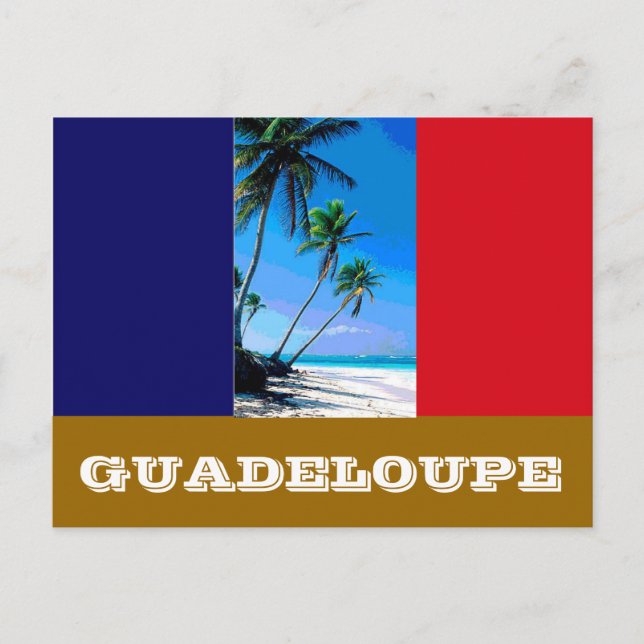 Flagge von Guadeloupe Postkarte (Vorderseite)