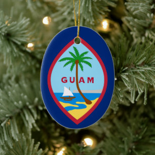 Flagge von Guam Keramik Ornament