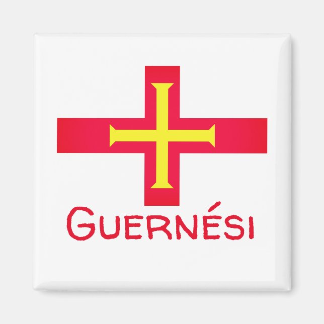 Flagge von Guernési Magnet (Vorne)