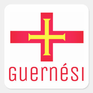Flagge von Guernési Quadratischer Aufkleber