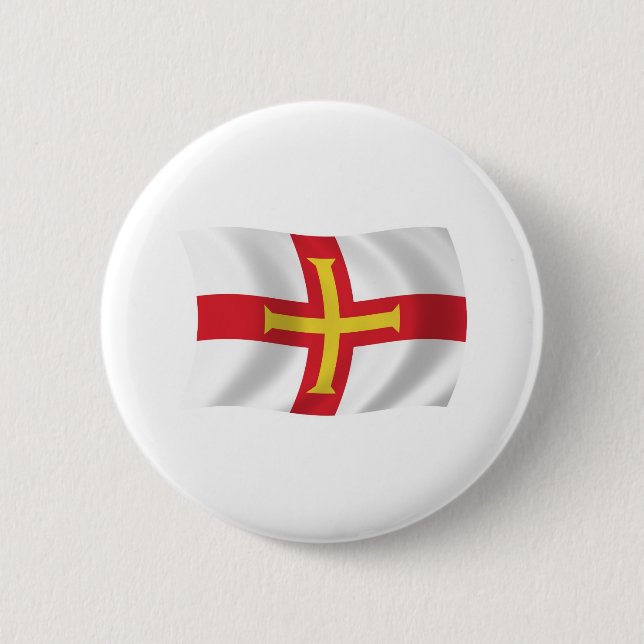 Flagge von Guernsey Knopf Button (Vorderseite)